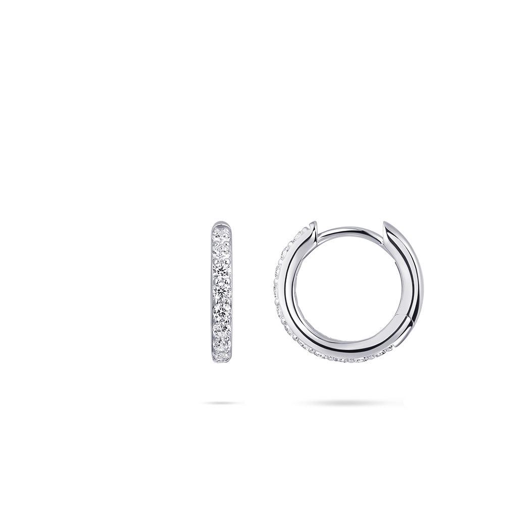 Gisser Rhodium Plated Silver Cubic Zirconia Hoops - Image 5