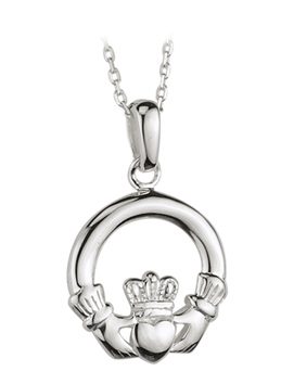 Sterling Silver Small Claddagh Pendant - Image 2