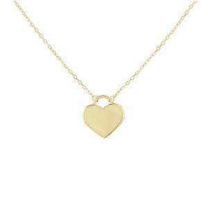 9ct Yellow Gold Heart Drop Necklace