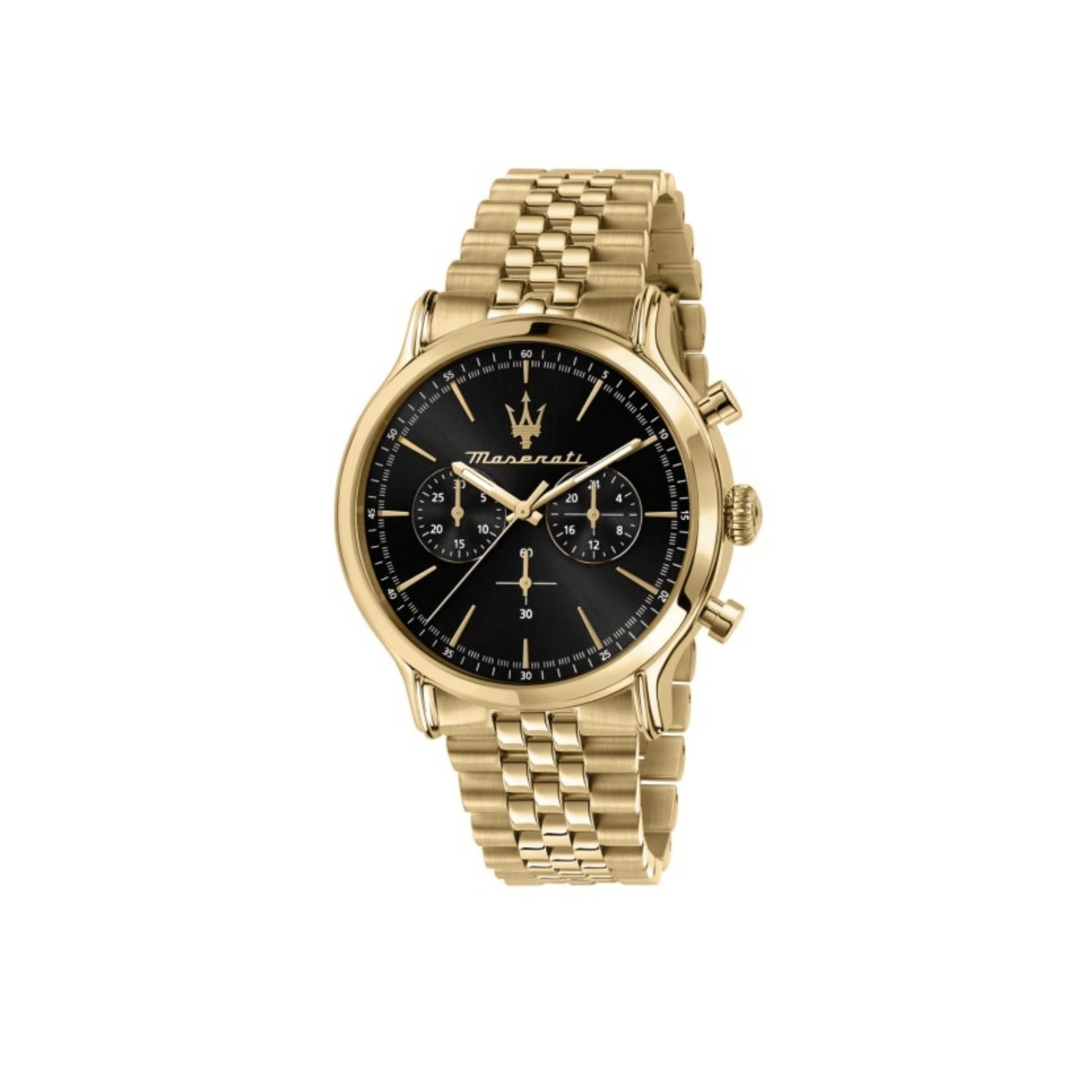 Maserati Epoca 42mm Chronograph Black Dial Gold Watch
