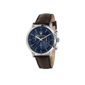 Maserati Epoca 42mm Chronograph Blue Dial Leather Watch