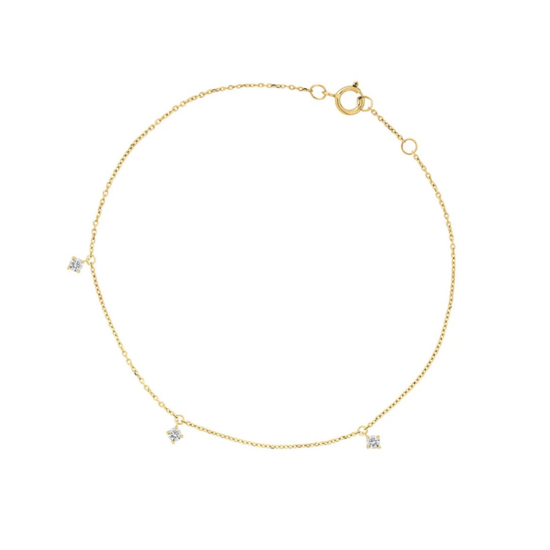 9CT Gold CZ Drop Bracelet