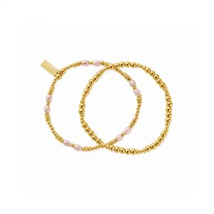 ChloBo Gold Pink Pearl Set Of 2