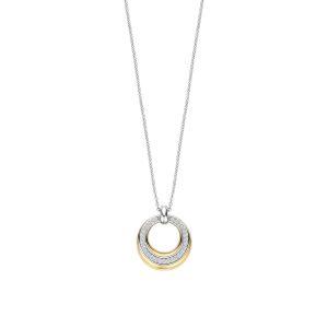 Ti Sento Graduated Cubic Zirconia Gilded Circle Pendant