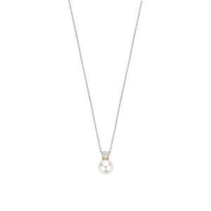 Ti Sento Silver Cubic Zirconia And Pearl Pendant