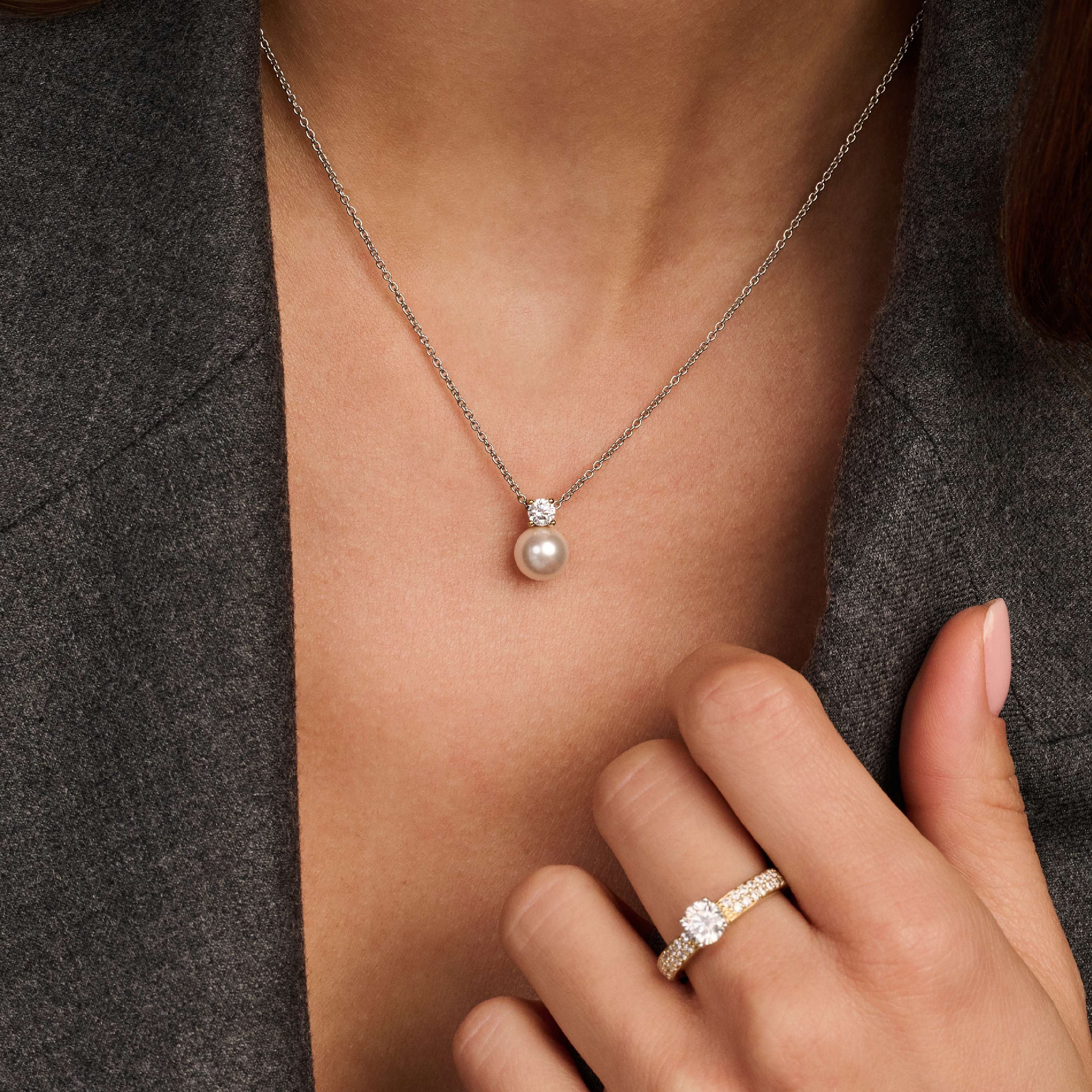 Ti Sento Silver Cubic Zirconia And Pearl Pendant - Image 4