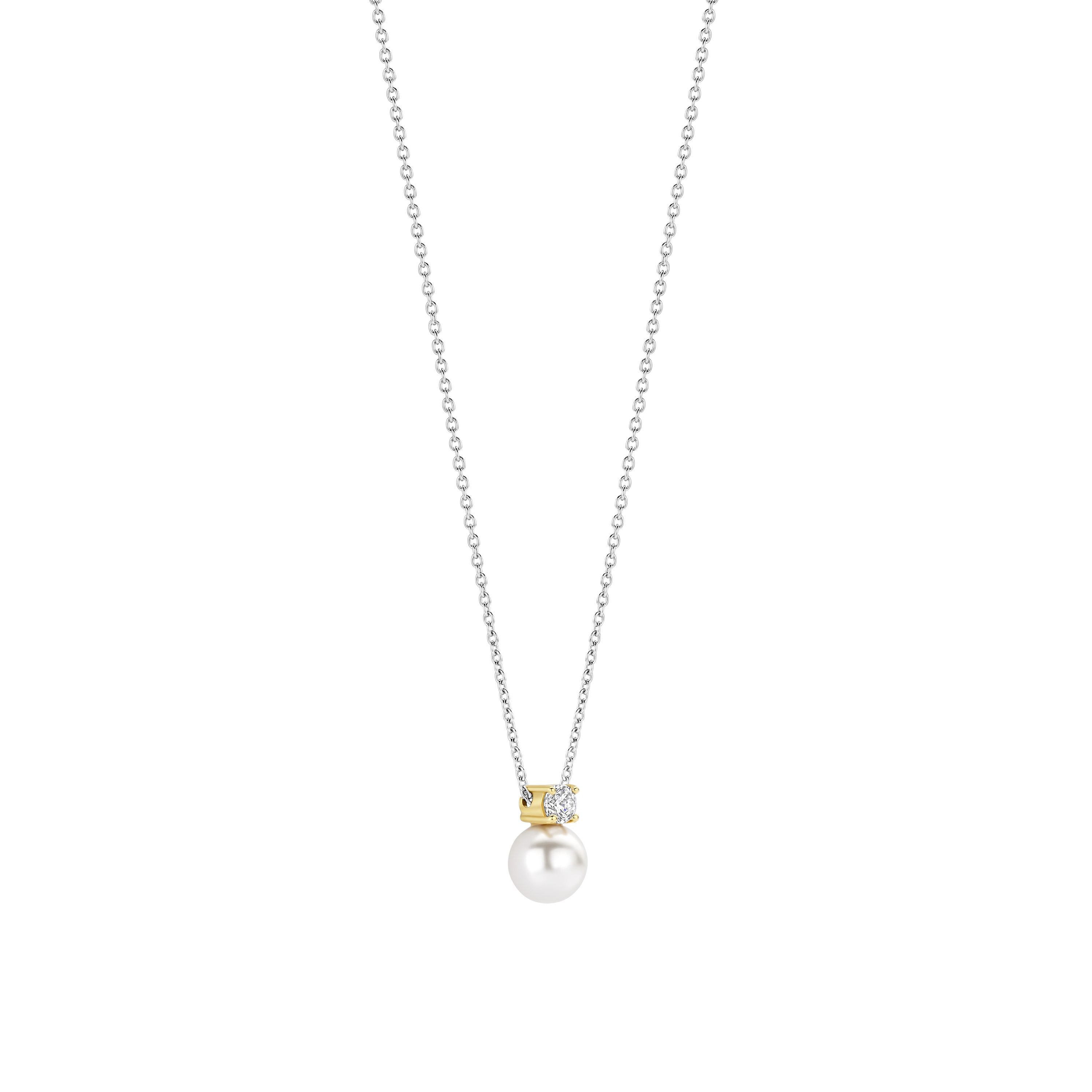 Ti Sento Silver Cubic Zirconia And Pearl Pendant - Image 2