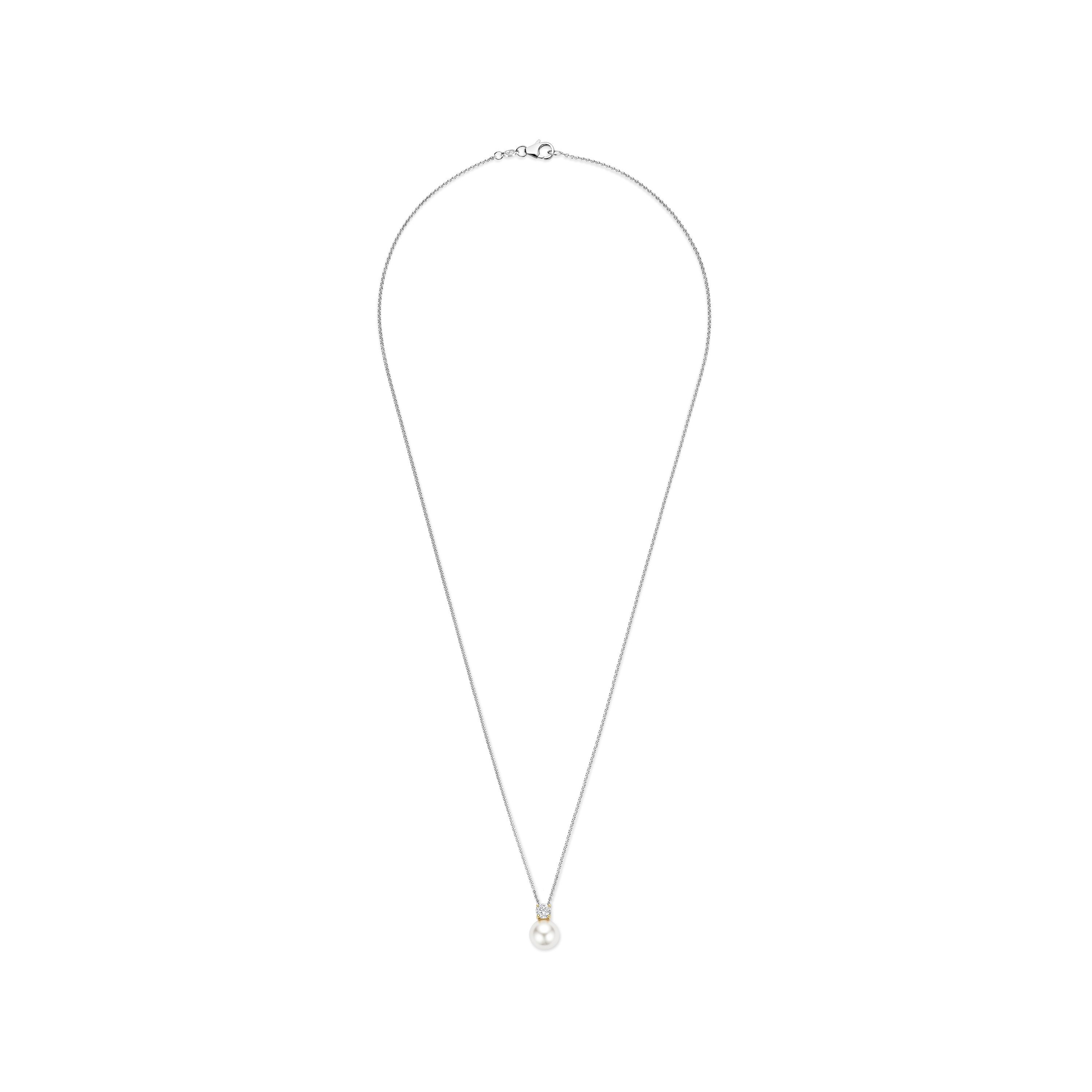 Ti Sento Silver Cubic Zirconia And Pearl Pendant - Image 3