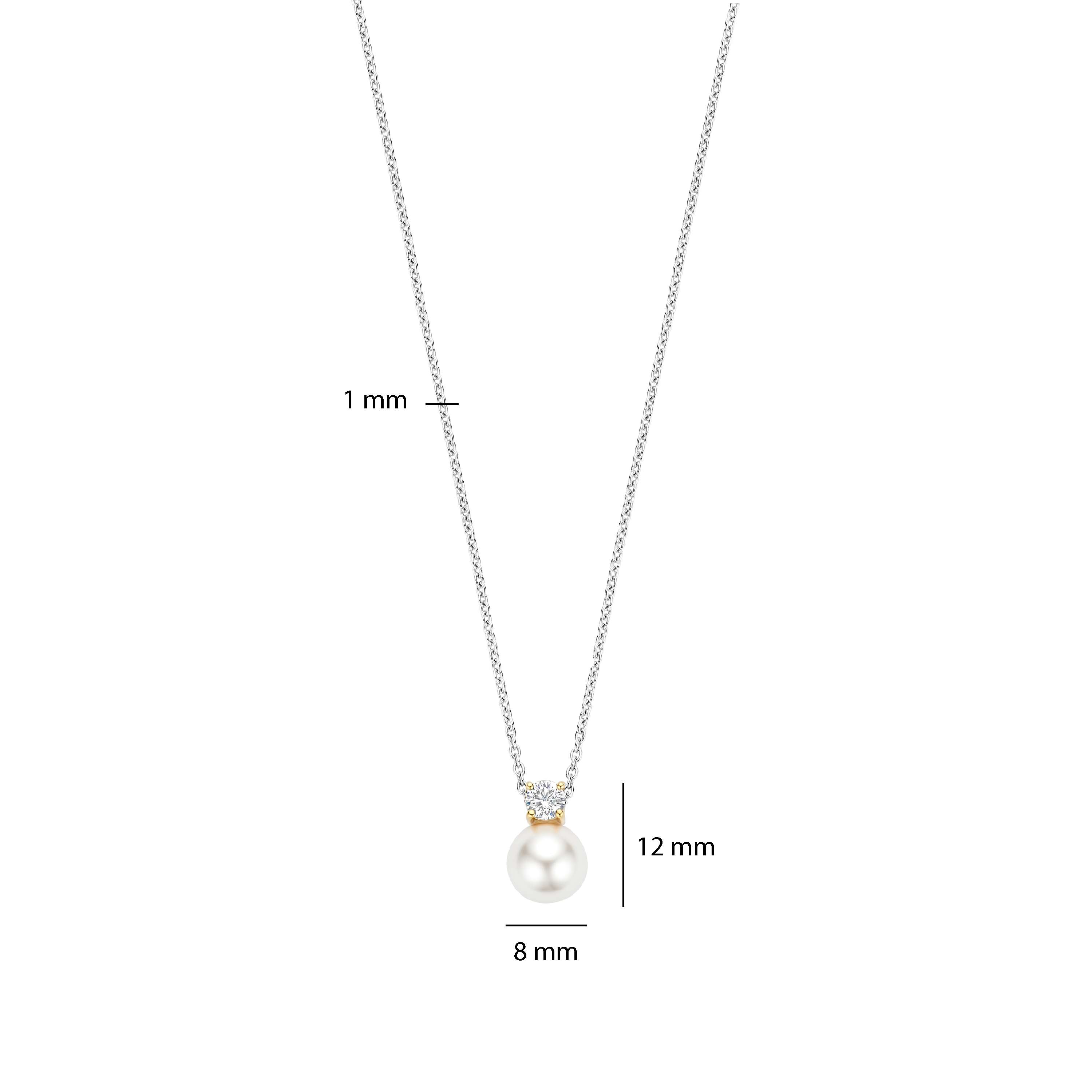 Ti Sento Silver Cubic Zirconia And Pearl Pendant - Image 5