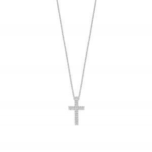 Ti Sento Silver Cubic Zirconia Cross Pendant