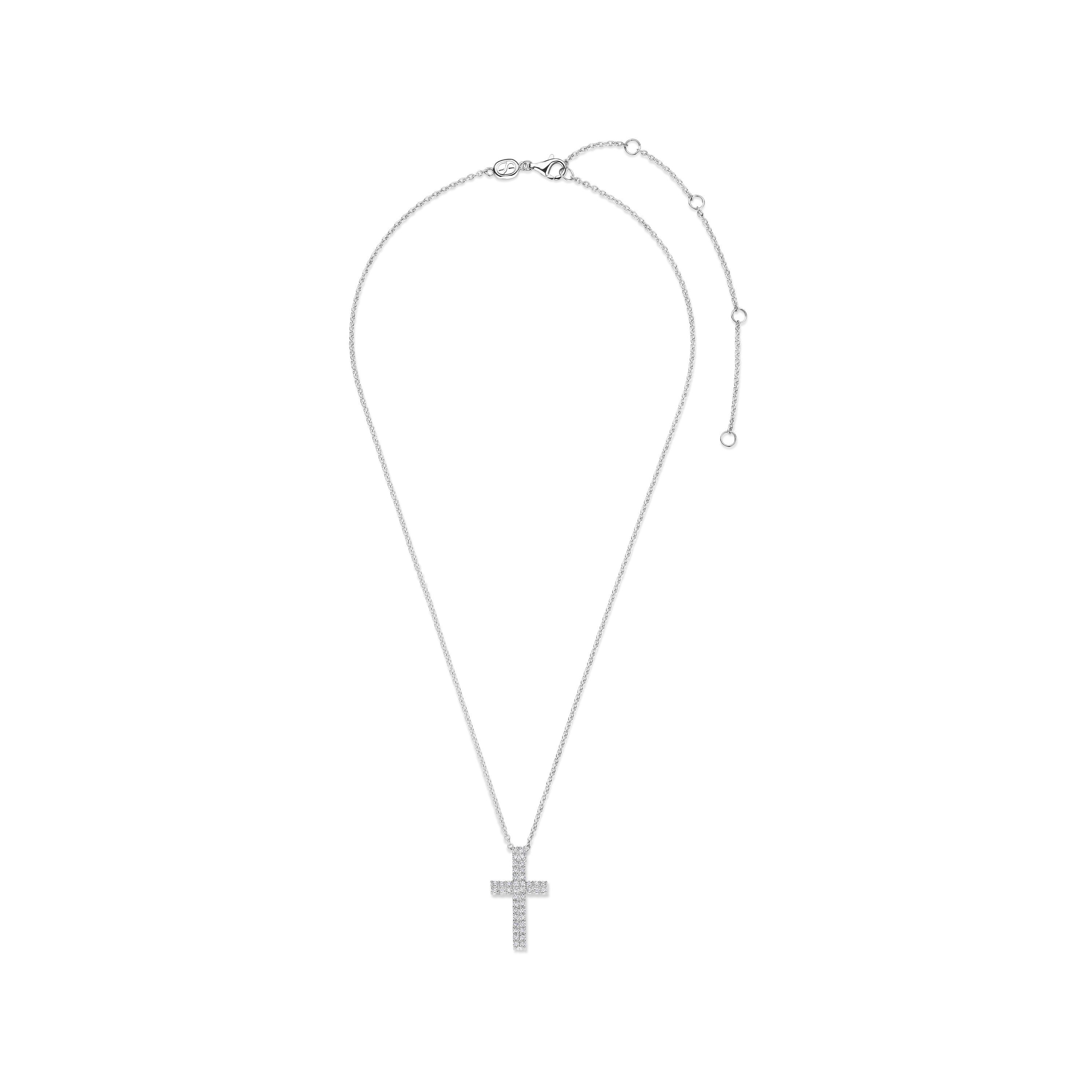 Ti Sento Silver Cubic Zirconia Cross Pendant - Image 3