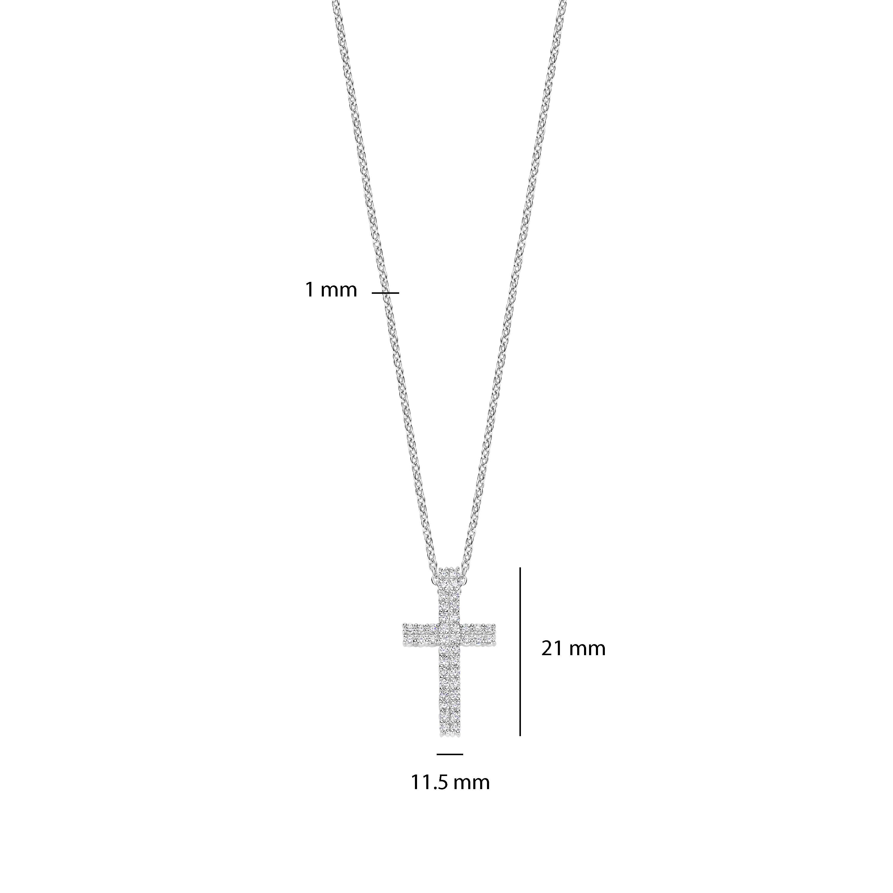 Ti Sento Silver Cubic Zirconia Cross Pendant - Image 5