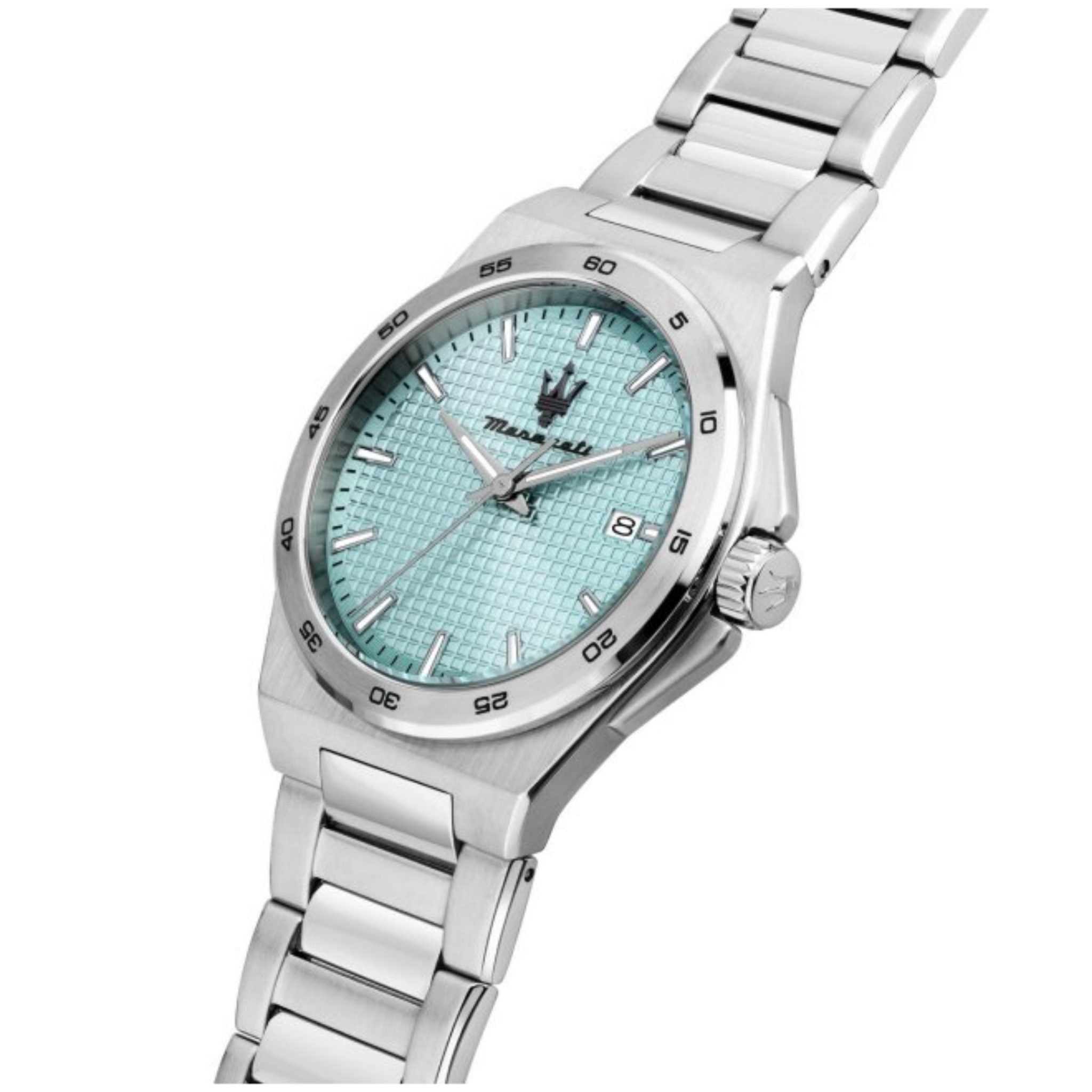 Maserati Velocità Slim 40mm 3H Black+Sky Blue Dial Stainless Steel Watch - Image 4