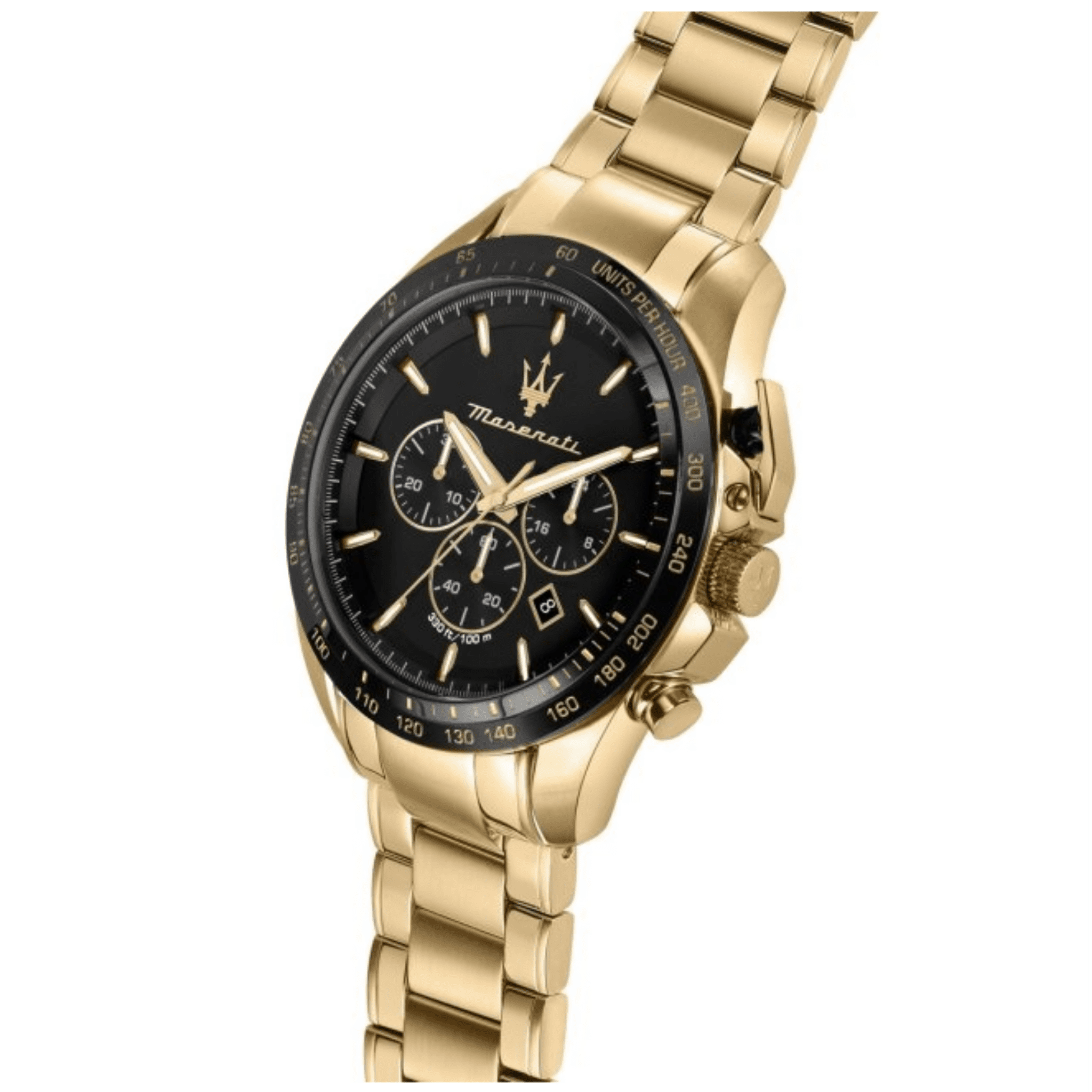Maserati Traguardo 45mm Chronograph Black Dial Gold Watch - Image 4