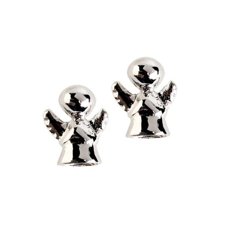 CZ Silver Angel Earrings