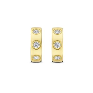 Ti Sento Gilded Silver Classic Zirconia Hoops