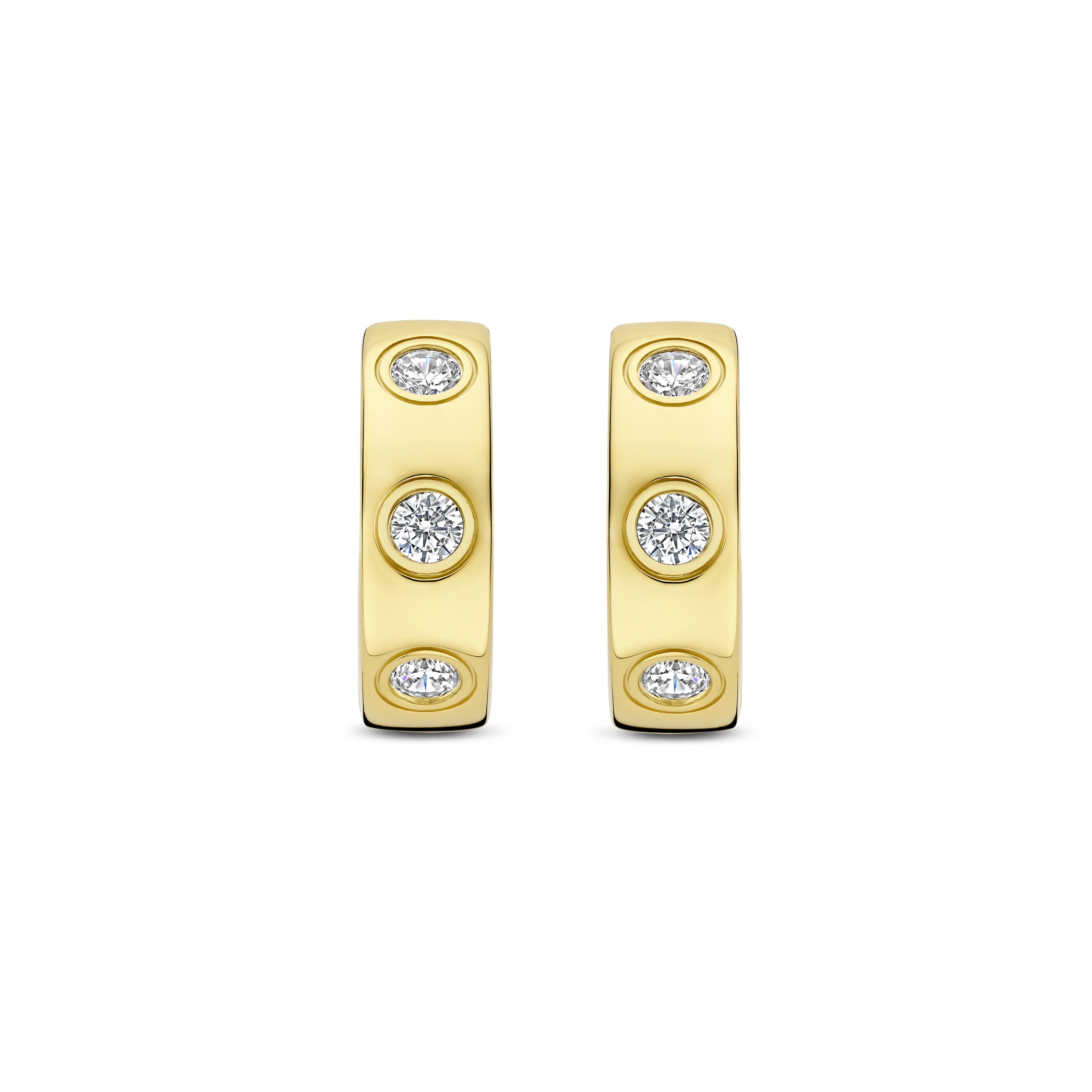 Ti Sento Gilded Silver Classic Zirconia Hoops