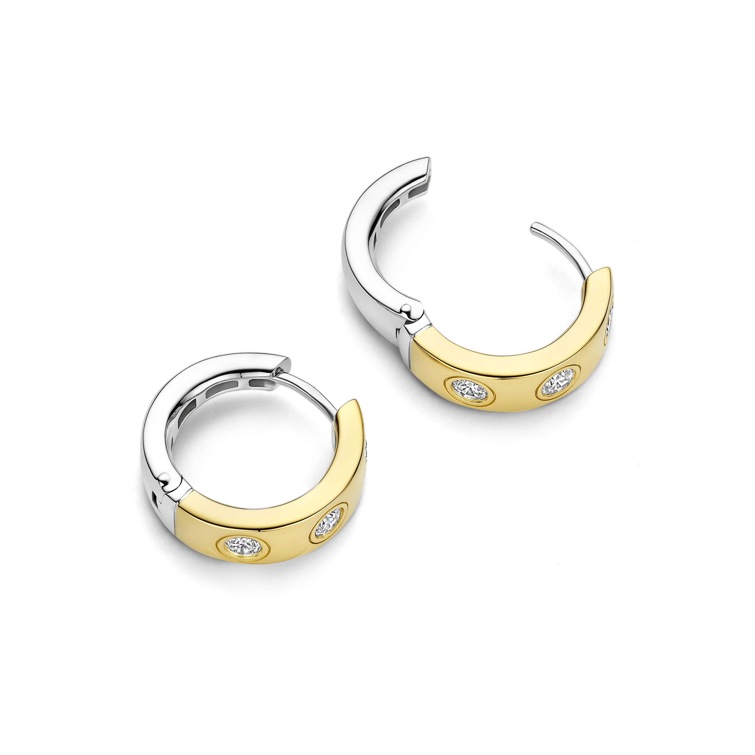 Ti Sento Gilded Silver Classic Zirconia Hoops - Image 3