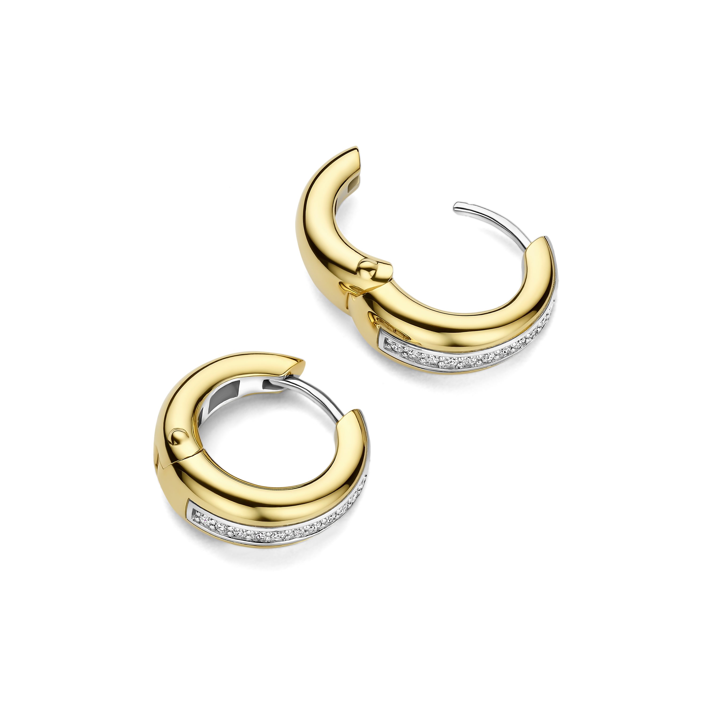 Ti Sento Gilded Layered Cubic Zirconia Hoops - Image 3