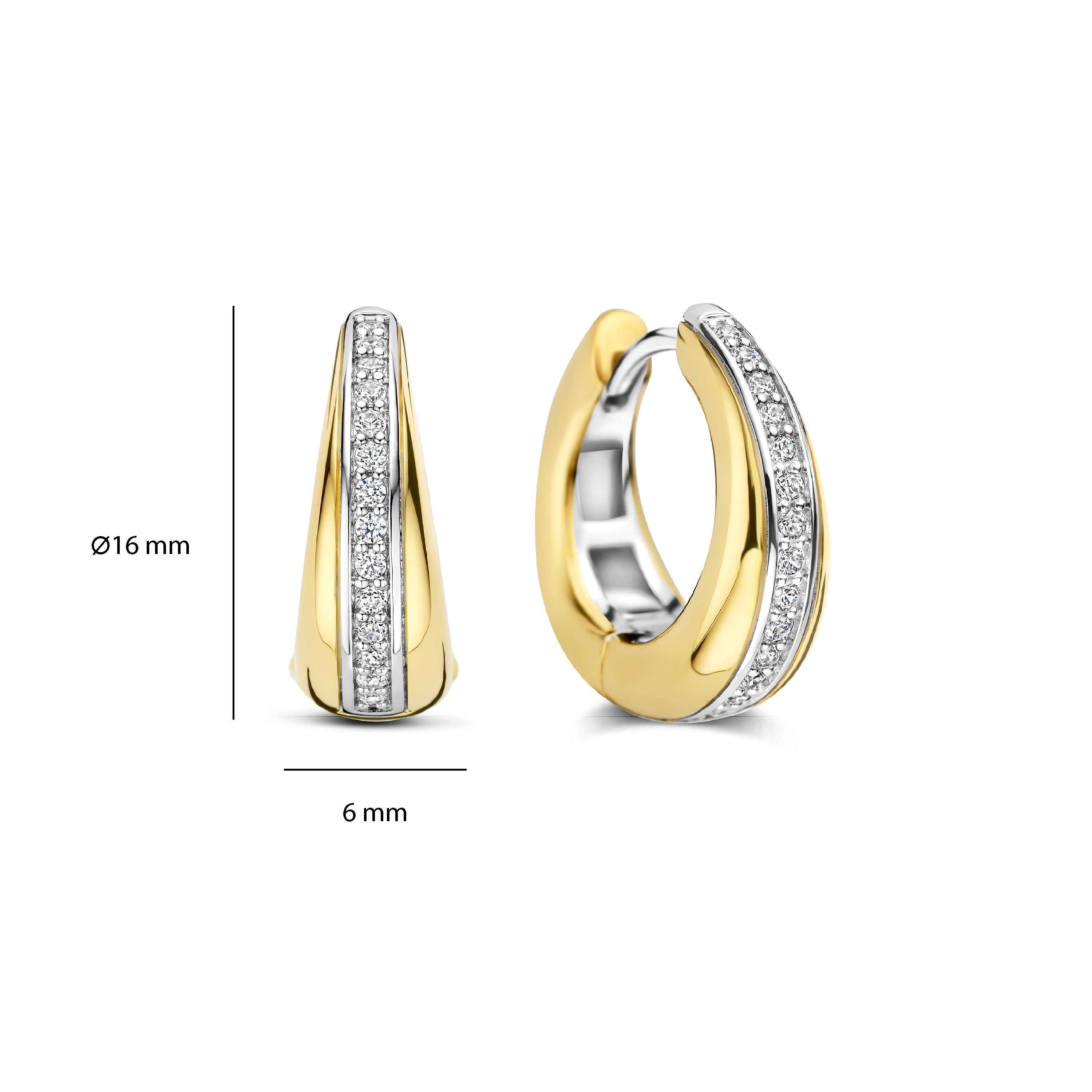 Ti Sento Gilded Layered Cubic Zirconia Hoops - Image 4