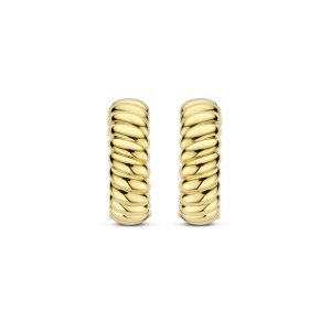 Ti Sento Ridged Gold Plated Hoop Earrings