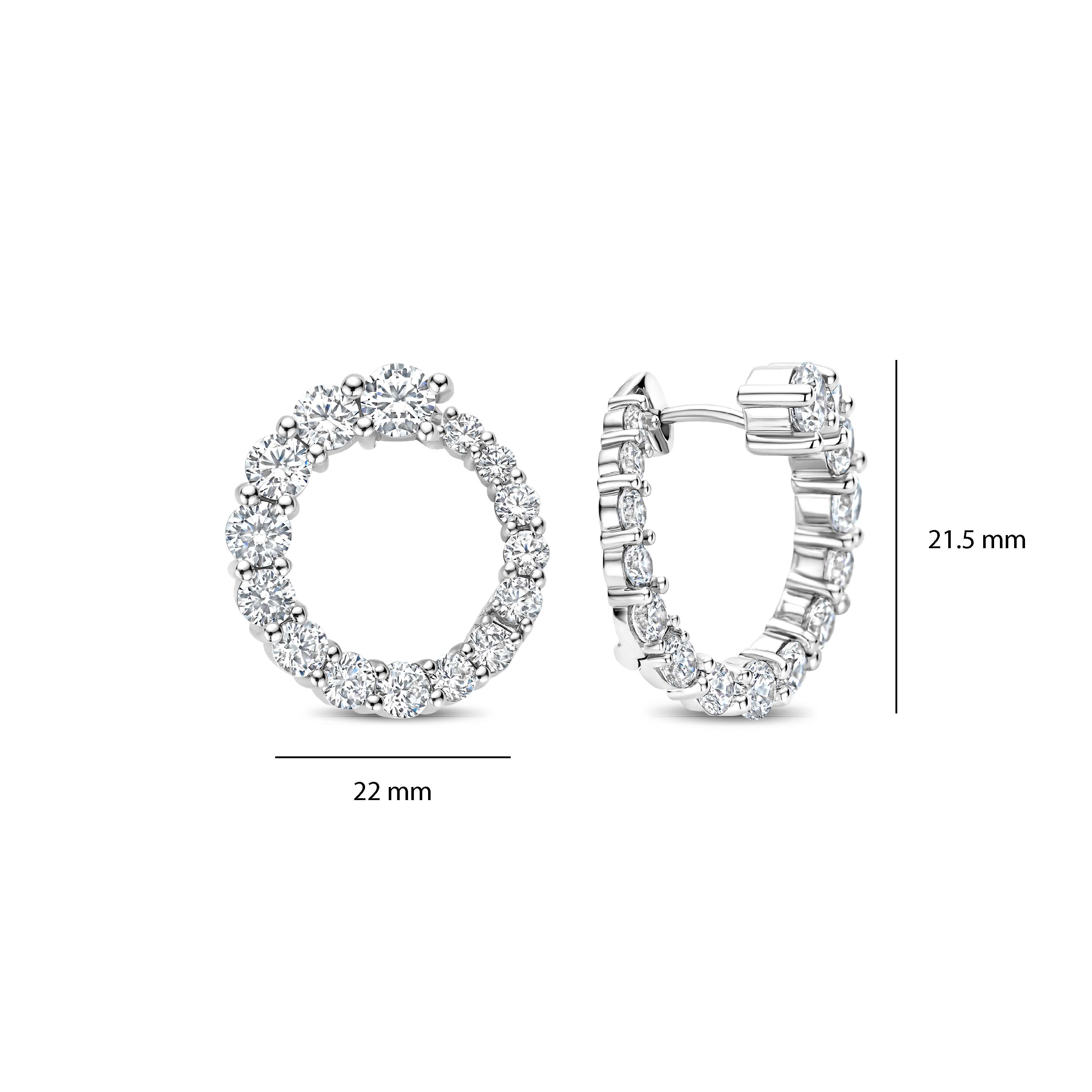Ti Sento Silver Cubic Zirconia Twist Hoop Earrings - Image 4