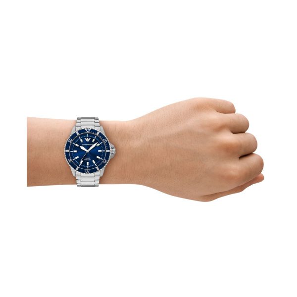 Armani World Explorer Solar Blue Dial Stainless Steel Gents Watch - Image 3