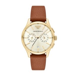 Armani Dario Chrono Gold Plated Case Gents Watch