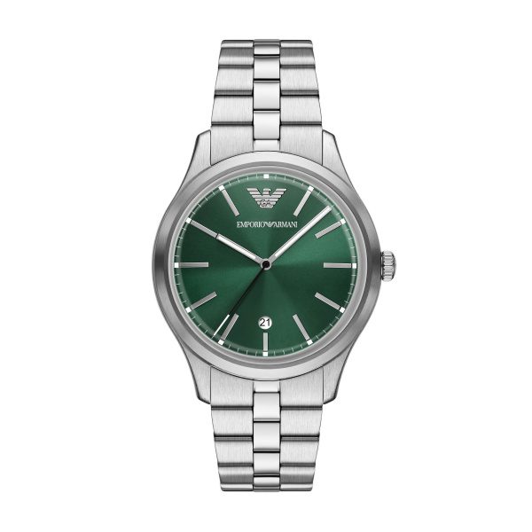 Armani Dario Stainless Steel Green Dial Gents Watch