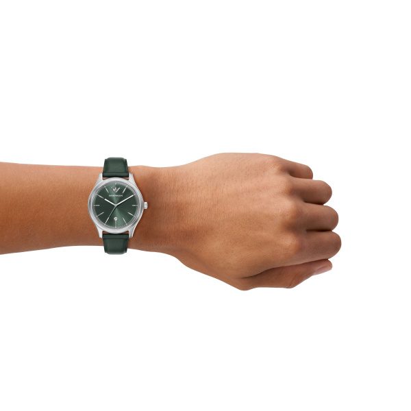 Armani Dario Green Dial Pro Planet Leather Strap Gents Watch - Image 4