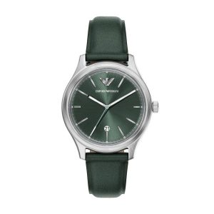 Armani Dario Green Dial Pro Planet Leather Strap Gents Watch