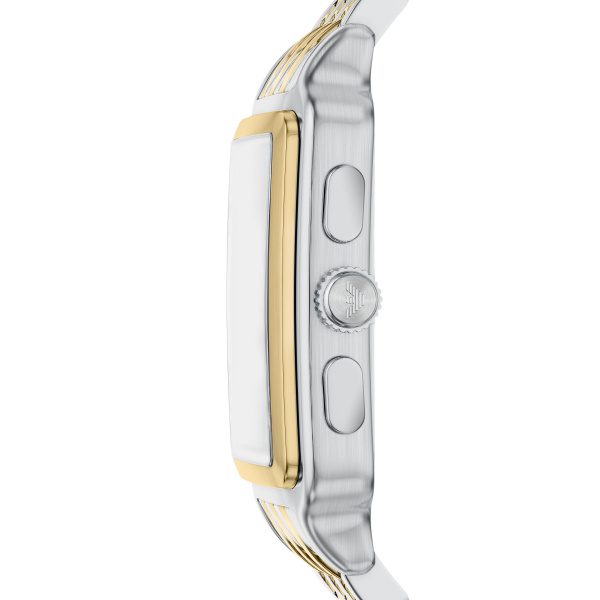 Armani Diego Two Tone Rectangular Chrono Case Gents Watch - Image 3