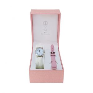 Girls Communion Watch with Leather Interchangeable Strap