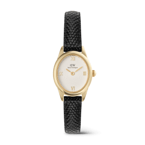 Daniel Wellington Oval Gold Plated Case Lizard Strap Ladies Watch