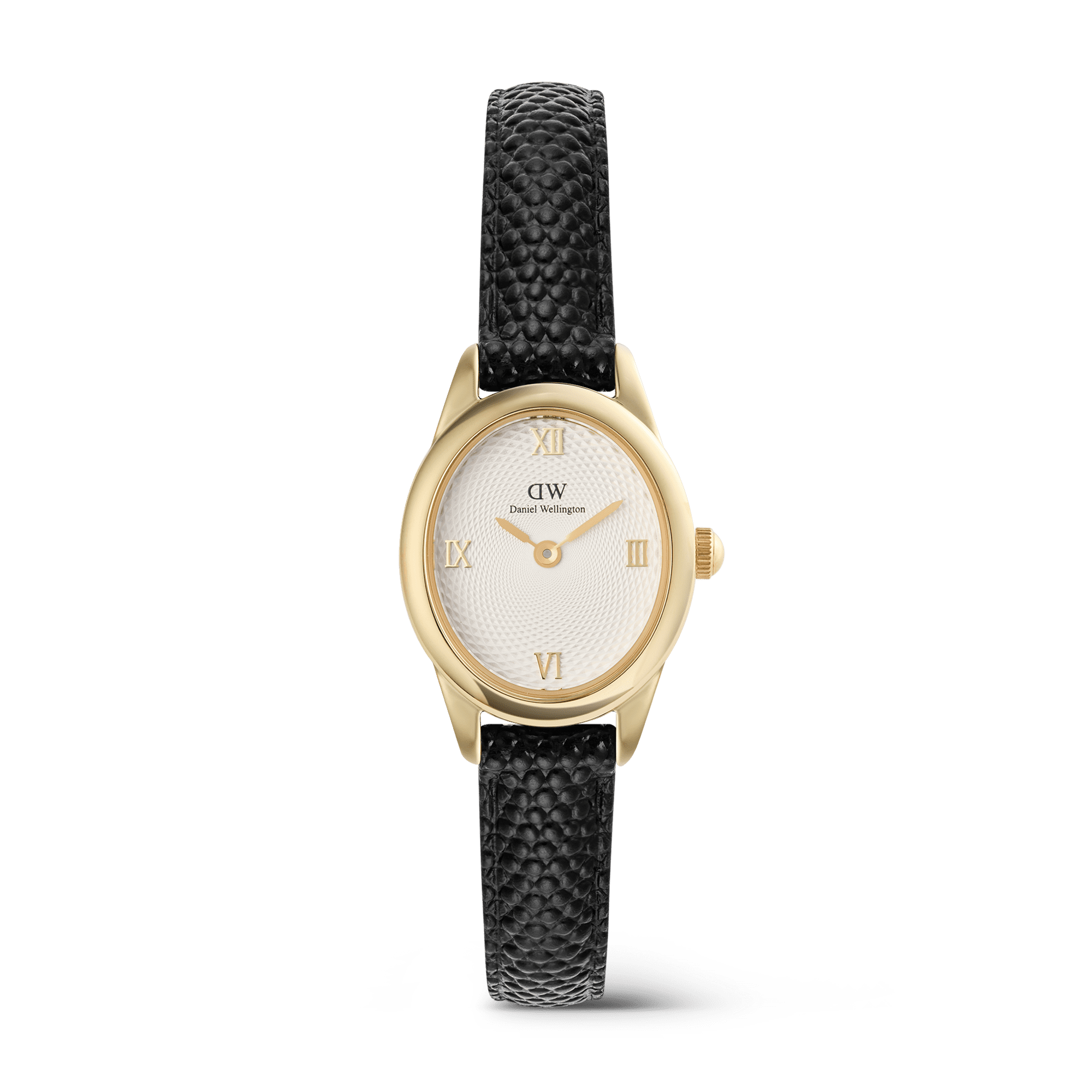 Daniel Wellington Oval Gold Plated Case Lizard Strap Ladies Watch
