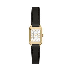 Fossil Raquel Gold Plated Case Black Strap Ladies Watch