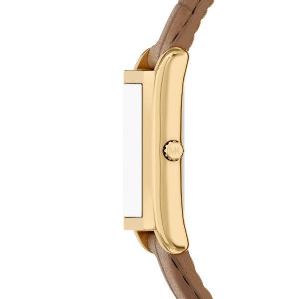 Michael Kors Essex Gold Plated Case Leather Strap Ladies Watch - Image 4