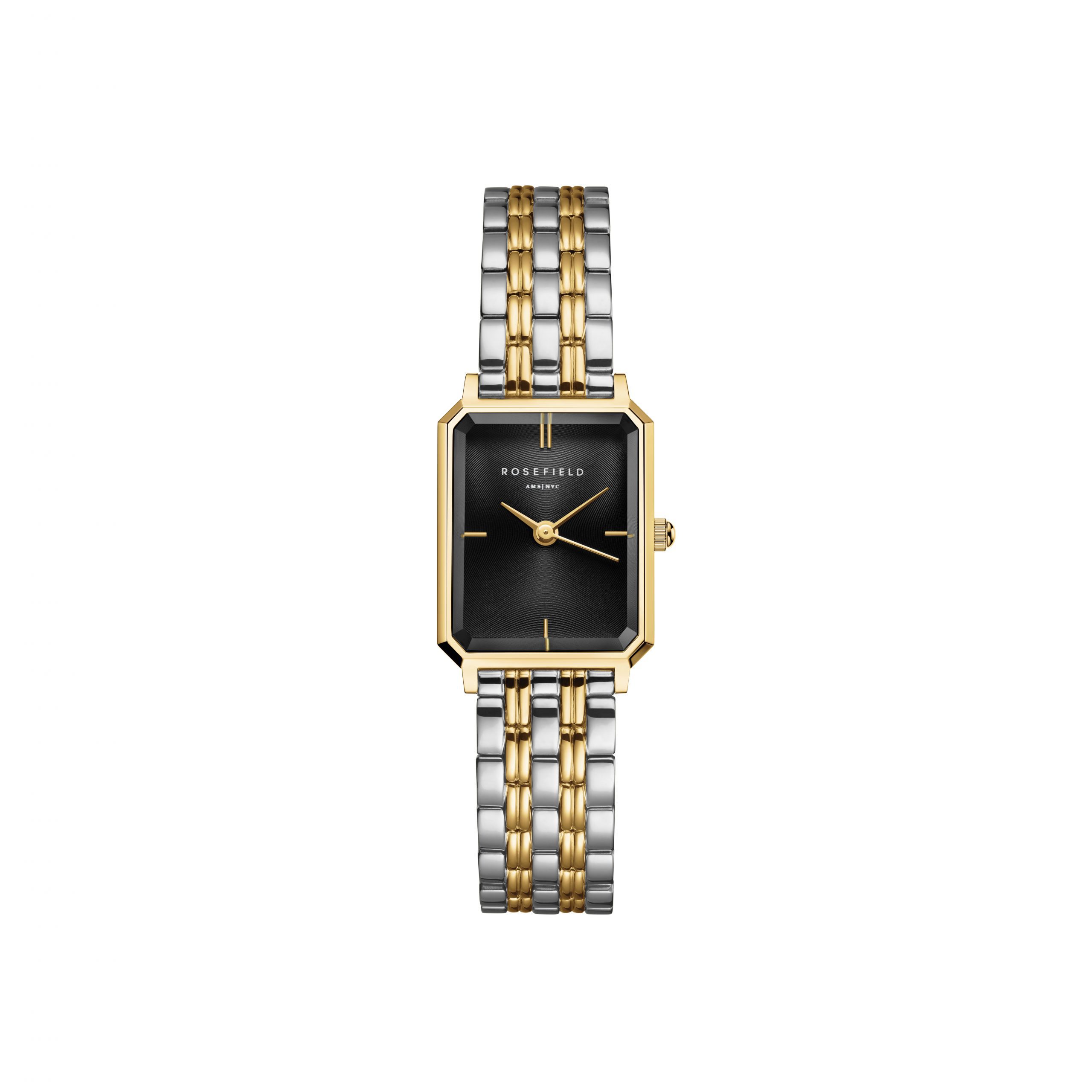 Rosefield Octagon XS Black Two Tone Watch