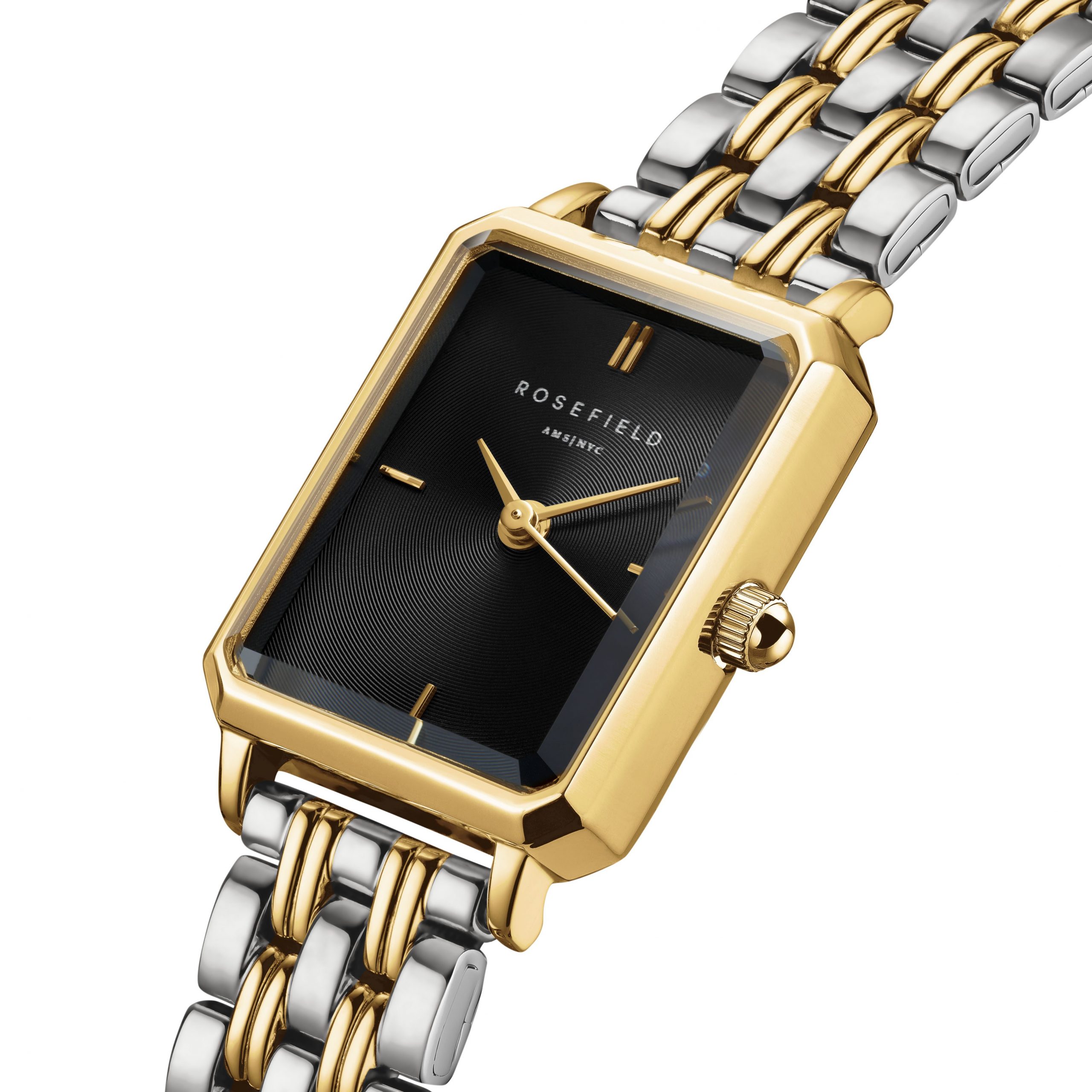 Rosefield Octagon XS Black Two Tone Watch - Image 3