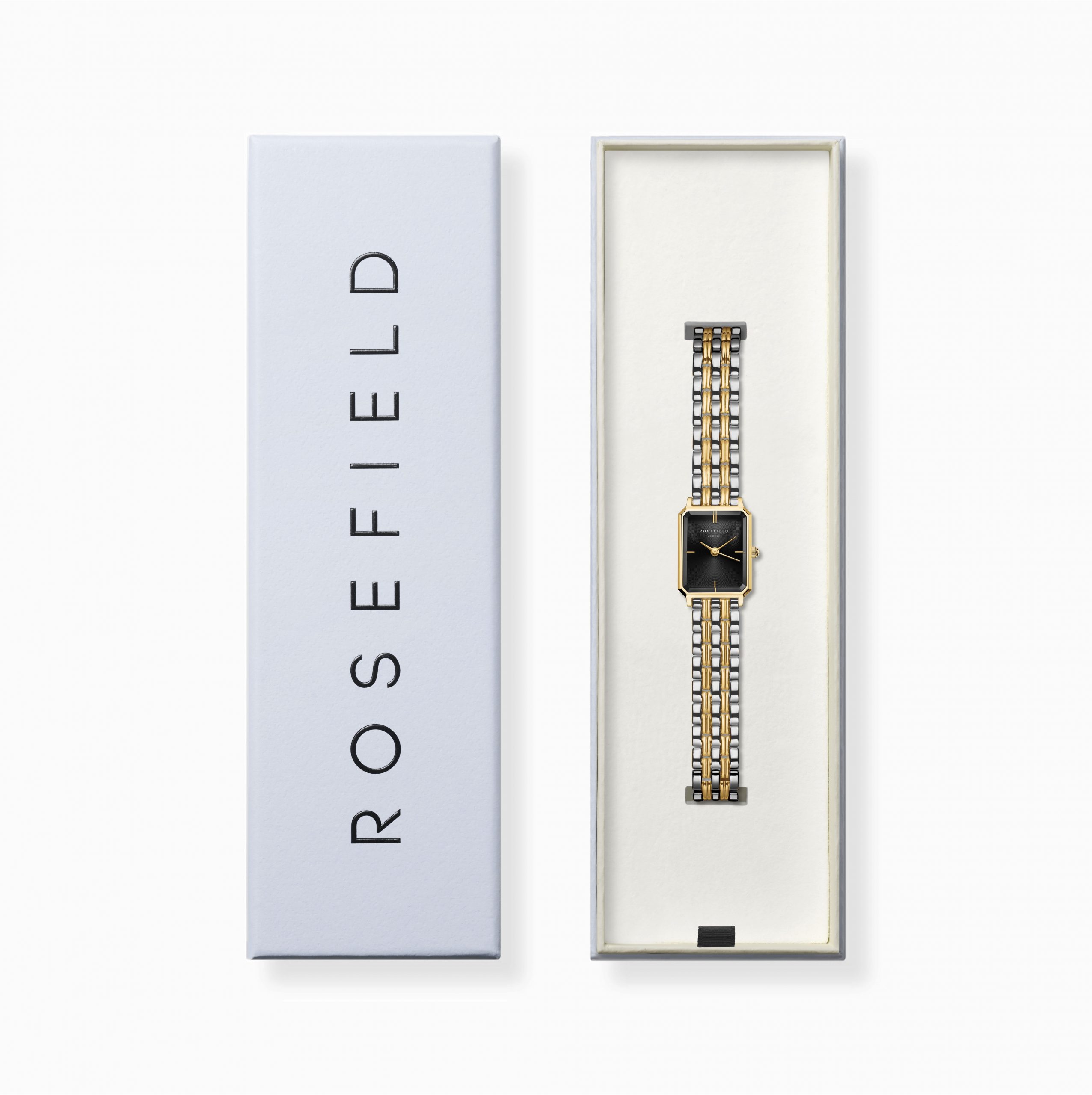 Rosefield Octagon XS Black Two Tone Watch - Image 4