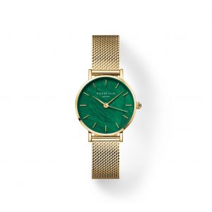 Rosefield Small Edit Emerald Mesh Watch