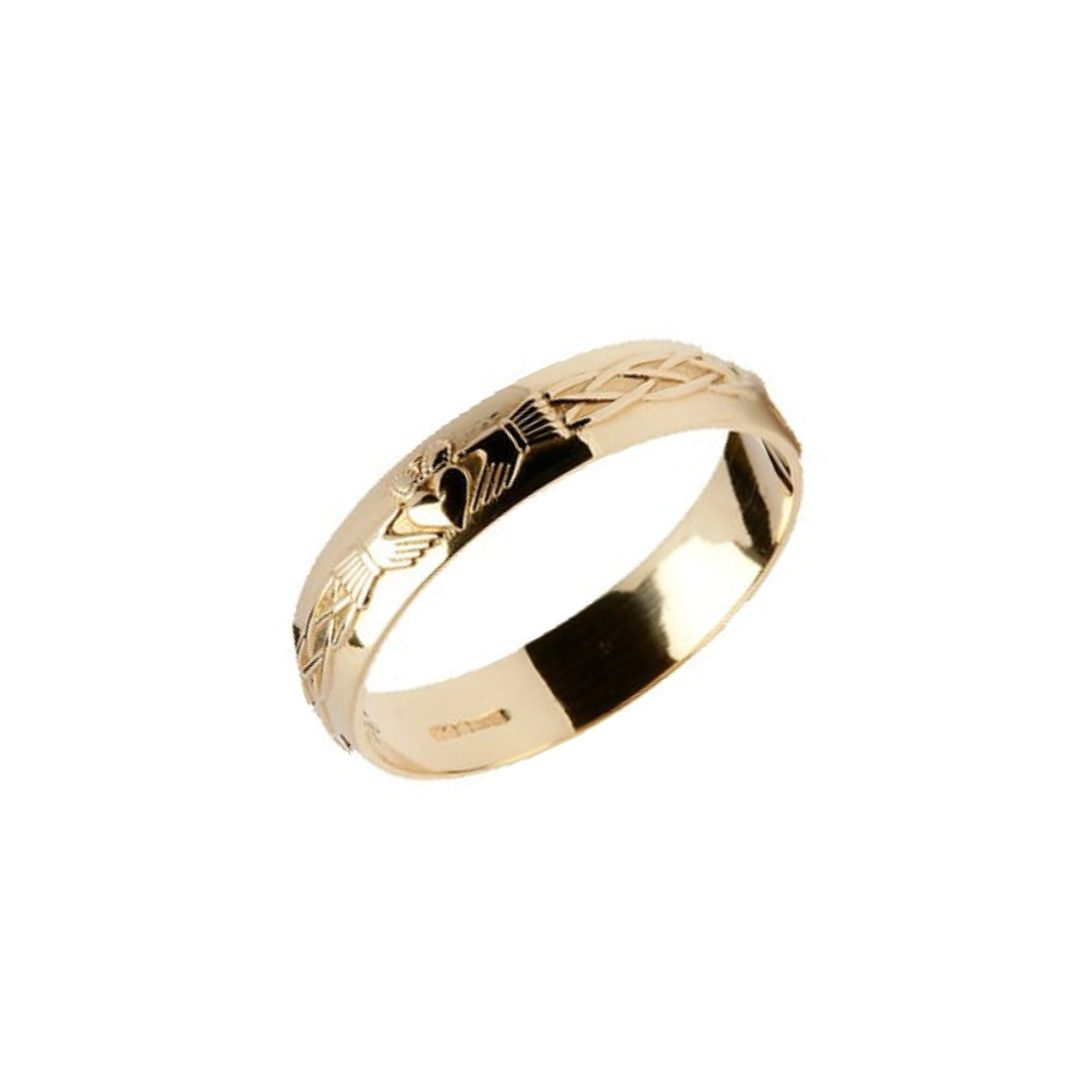 10K Men's Gold Celtic & Claddagh Wedding Ring