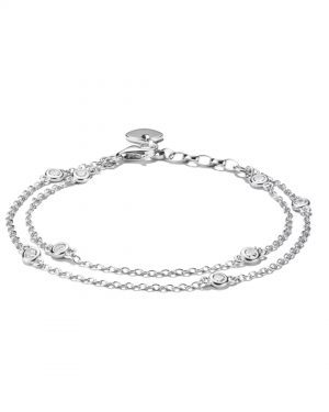 Thomas Sabo Ladies Double Row Silver Cubic Zirconia Elyndra Bracelet