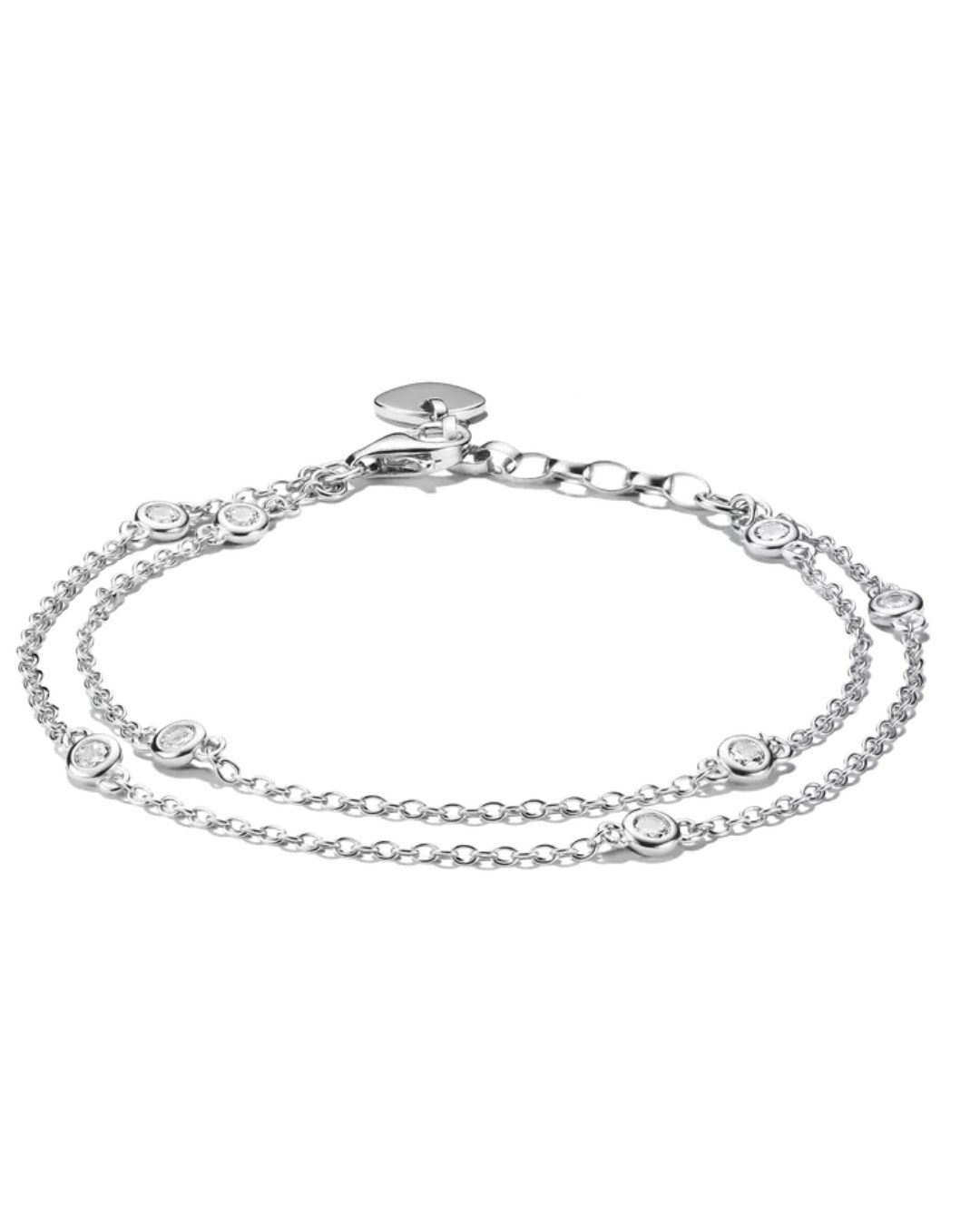 Thomas Sabo Ladies Double Row Silver Cubic Zirconia Elyndra Bracelet
