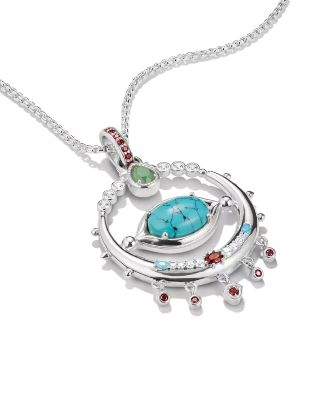Thomas Sabo Elyndra Silver Eye Amulet Pendant With Turquoise Stones - Image 2
