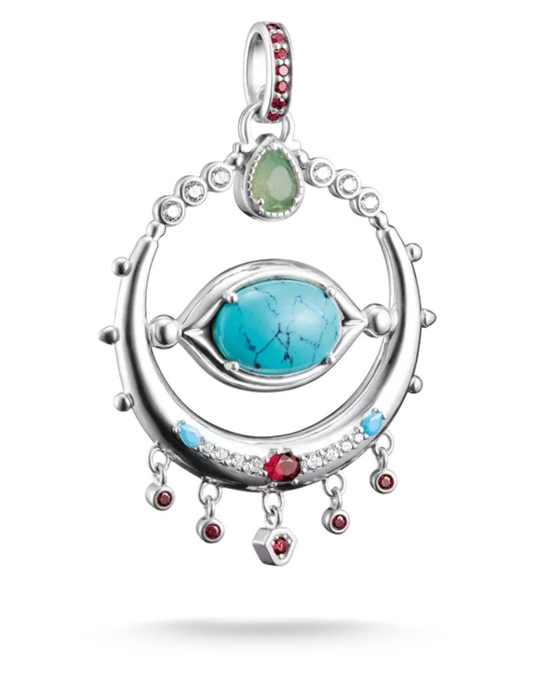 Thomas Sabo Elyndra Silver Eye Amulet Pendant With Turquoise Stones