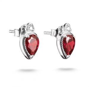 Thomas Sabo Elyndra Silver Stud Earrings With Red Teardrop Stones