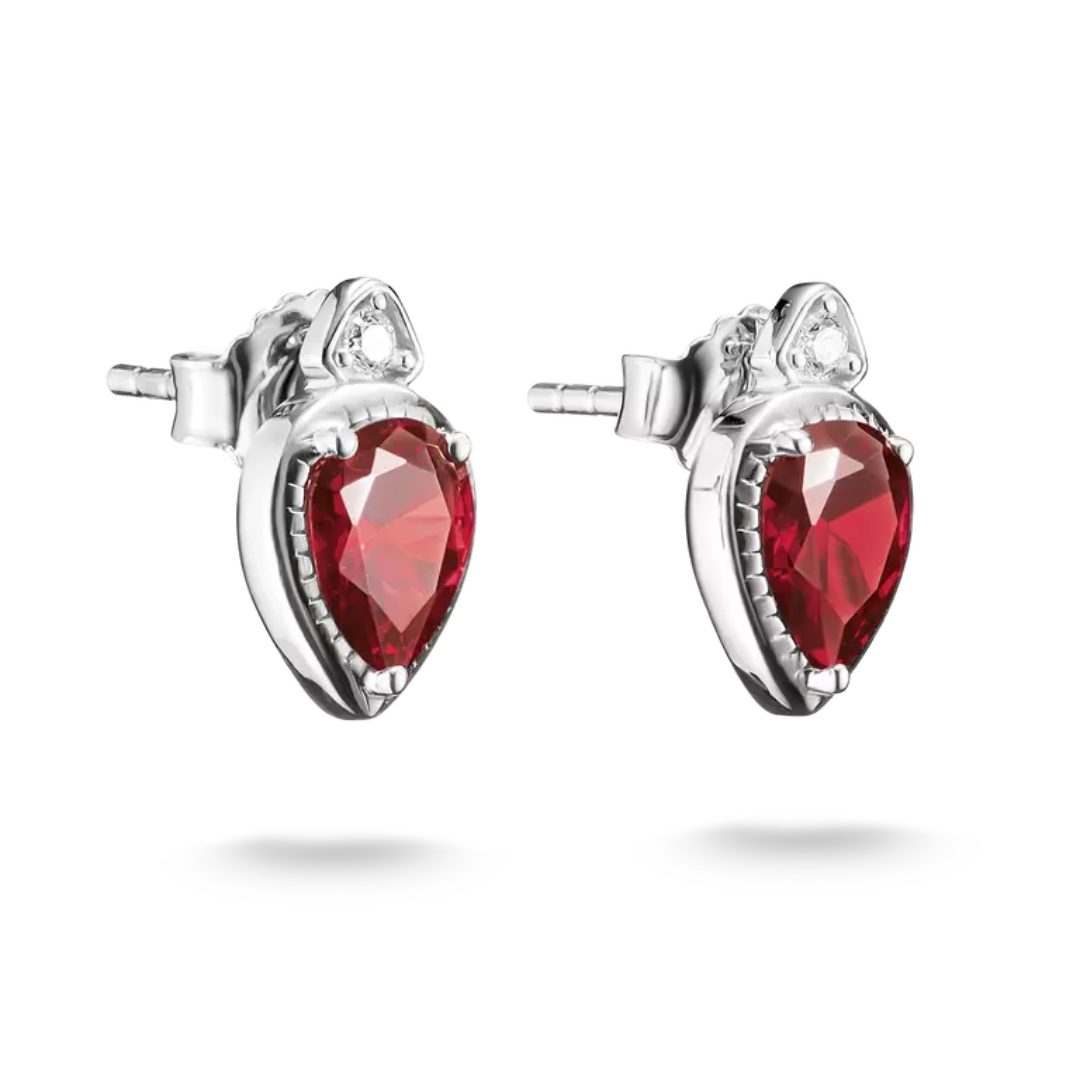 Thomas Sabo Elyndra Silver Stud Earrings With Red Teardrop Stones