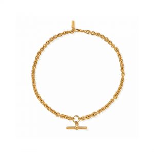 ChloBo Gold Plated T-Bar Anchor Chain Necklace