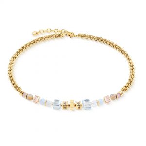 Coeur de Lion Cube Nexus Gold-Pastel Necklace